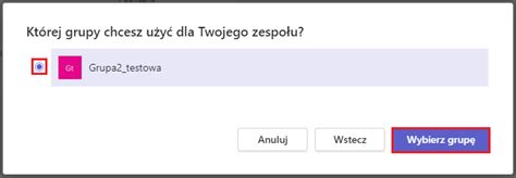 Tworzenie zespołu w MS Teams na podstawie grupy MS Outlook CRI AGH