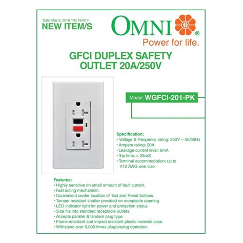 OMNI GFCI Outlet WGFCI 201 PK Shopee Philippines