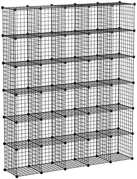 Tjunbolife X Wire Cube Metal Grid Organizer Cube Modular