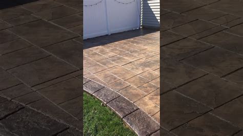 Brown Ashlar Slate With Border Stamped Concrete Youtube