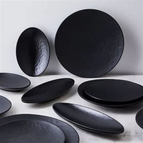 Black Round Melamine Dinner Plate For Hotel At Rs Piece In New