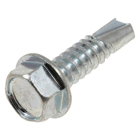 Dorman® 44765 - Hex Washer Head Self Tapping Screws (Zinc plated Steel, Chrome, 1/4'' x 1'', 4 ...