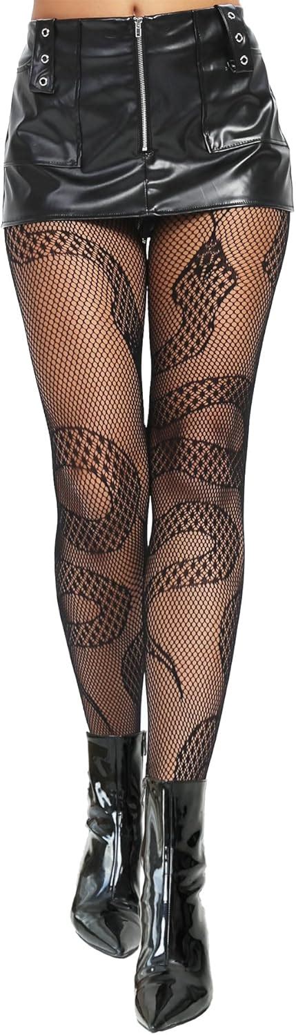 LOYASEAL Snake Tights Plus Size Snake Fishnets Snake Fishnet Tights