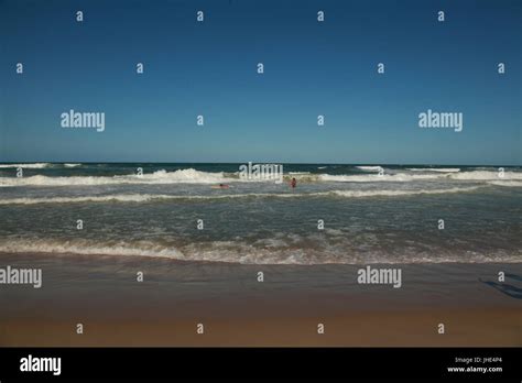 Person Man Sea Praia Do Futuro Fortaleza Cear Brazil Stock Photo