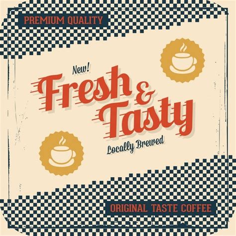 Урожай кофе этикетка фон | Бесплатно векторы