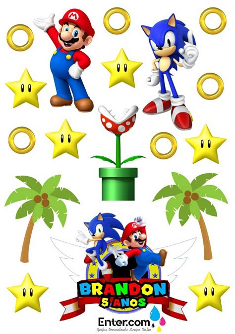 Topo De Bolo Sonic E Super Mario Festa De Super Mario Anivers Rio