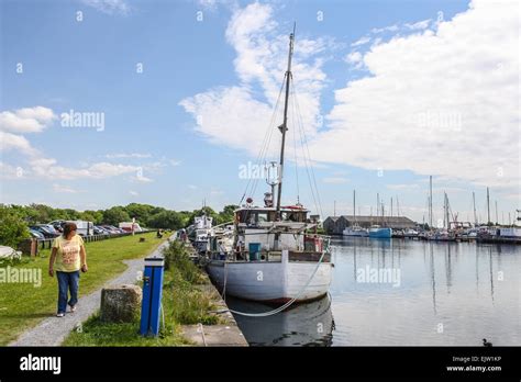 Glasson Dock Near Lancaster On The Lune Estuary Lancashire Boats Moored On The Canalside