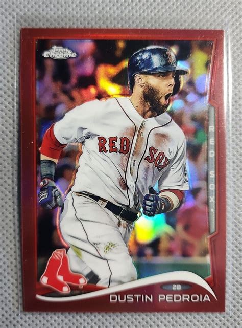 Dustin Pedroia Topps Chrome Red Refractor Boston Red Sox