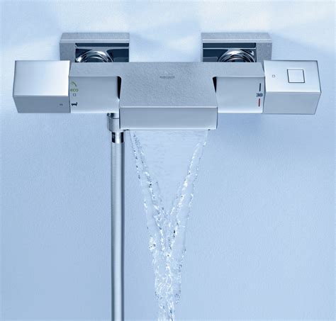 Grohe Grohtherm Cube Wall Mounted Chrome Thermostatic Bath Shower Mixer Tap