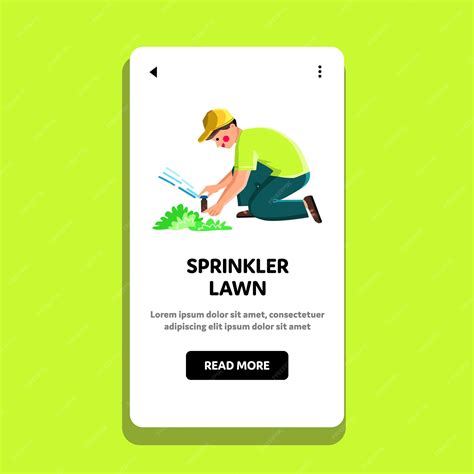 Premium Vector | Sprinkler lawn tool adjusting gardener vector
