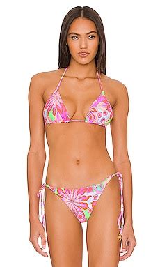 Luli Fama Reversible Triangle Bikini Top In Multicolor REVOLVE