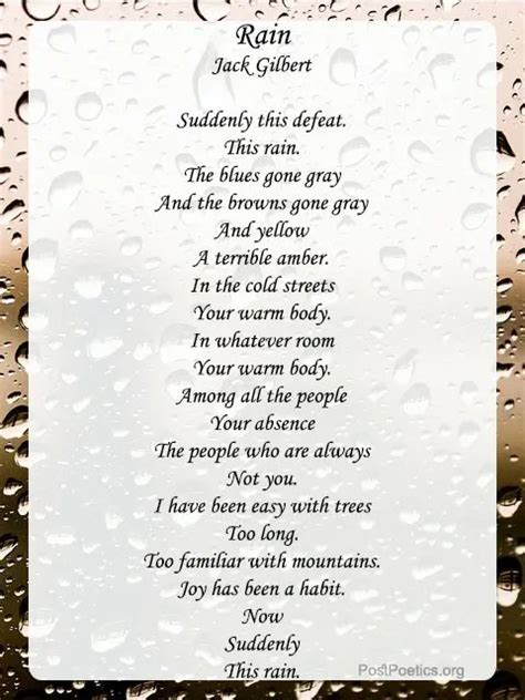 Happy Rain Poems That Rhyme | Poems About Rain And Love