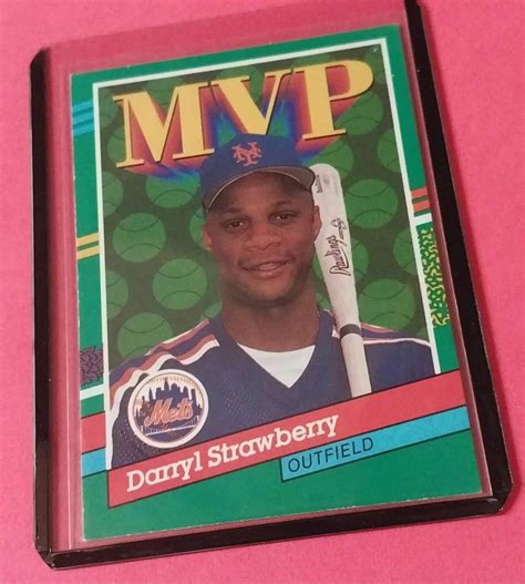 Donruss Darryl Strawberry Mvp Baseball Card Mets Leaf