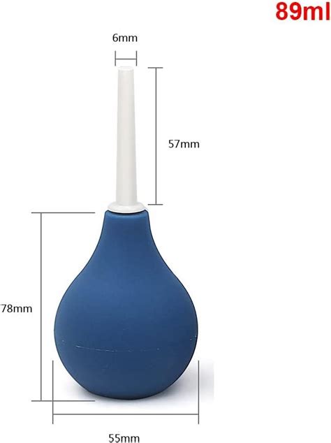 DIYWORK Blue And White Spherical Enema Device 89ml Rubber Plastic For Vaginal Anal Shower