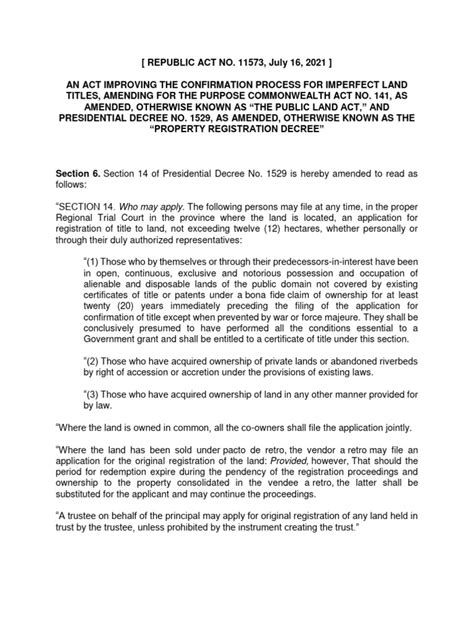PD 1529 Sec. 14 As Amended by RA 11573 7 15 2021 | PDF