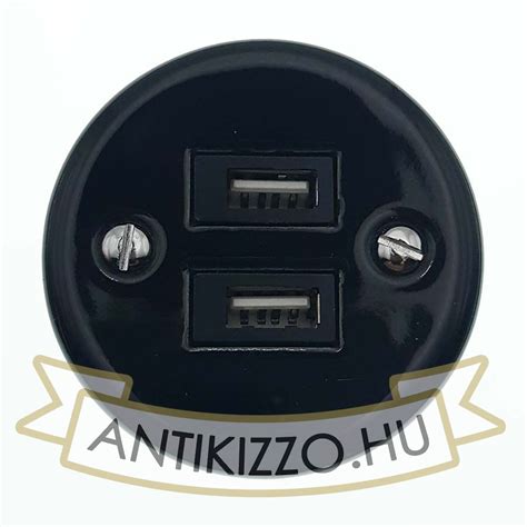 Antikizzo Hu Webáruház Porcelán Usb Csatlakozó Falonkívüli Fekete