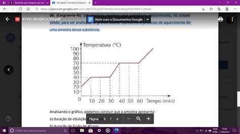 Um cientista recebeu uma substância desconhecida no estado sólido