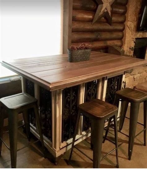 Custom Bar Height Table With Dog Kennel Hidden Beneath Bars For Home