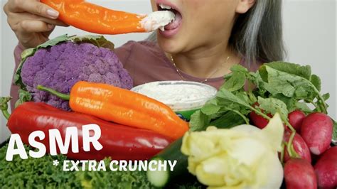 Veggie Platter Asmr No Talking Extreme Crunchy Eating Sounds N E