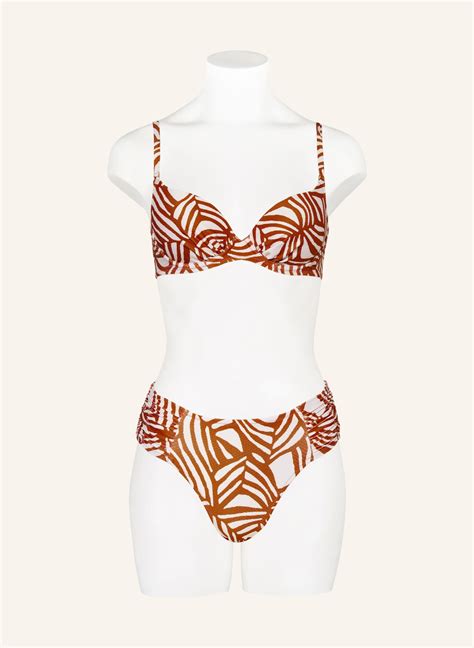 Watercult Underwired Bikini Top Organic Moderns In Dark Orange White