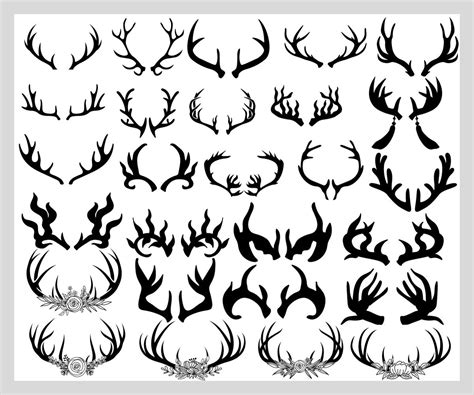 Deer Antlers Svg Deer Antlers Clipart Antlers Svg Cut Files For Cricut Hunting Svg Png Etsy