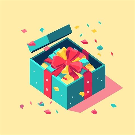 Premium Vector Open Gift Box With Ribbon Vector