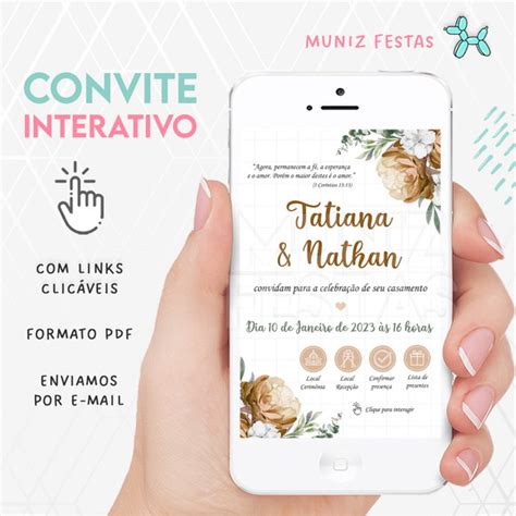 Convite Digital Interativo Casamento Nude Elo