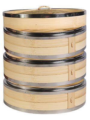 Hcooker Tier Kitchen Bamboo Steamer With Double Stainless Steel