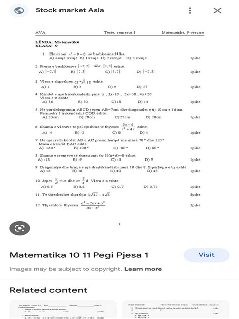 Teste Matematik Klasa 9 - Google Search | PDF