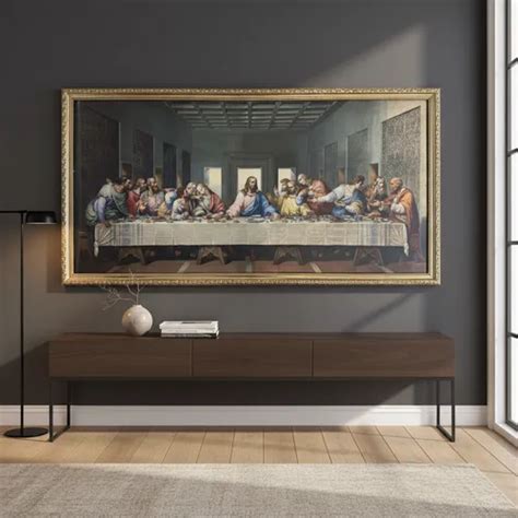 Quadro Da Santa Ceia Grande - Quadro Da Santa Ceia Grande Moldura Luxo 150 X 60 Cm Gigant ...