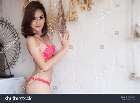 Стоковая фотография 623960015 Sexy Beautiful Asian Woman Red Lingerie Shutterstock