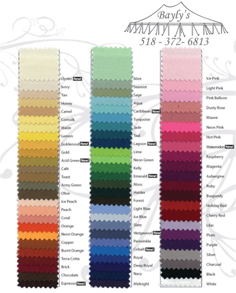 Linen Color Chart Solids Baylysrental