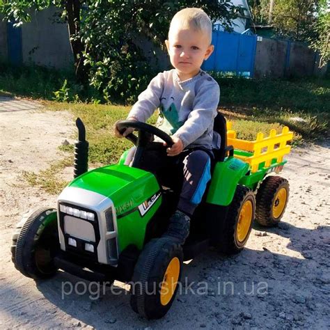 Детский Электромобиль Трактор с Прицепом John Deere M 4479EBLR-5 (USB ...