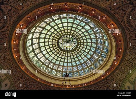 chicago illinois usa   foot tiffany glass dome designed