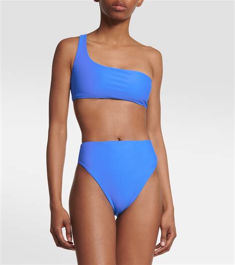 Apex One Shoulder Bikini Top In Blue Jade Swim Mytheresa