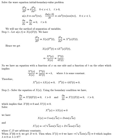 Solve Wave Equation Initial-Boundary-Value-Problem - Mathematics Stack ...