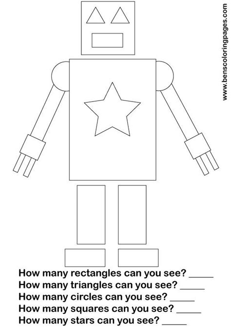 Learn Shapes Maths Printout For School Robots Preschool Robot Craft