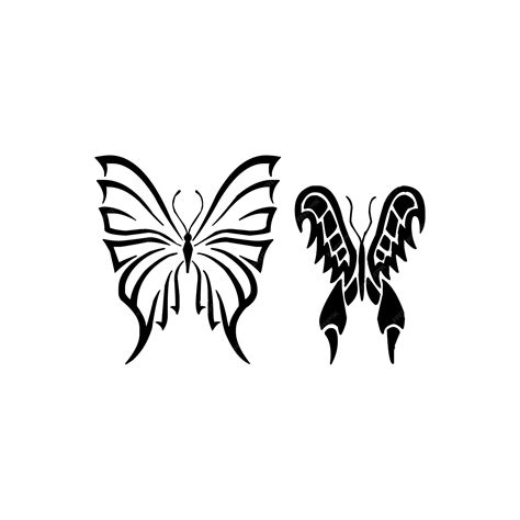 Vector de mariposas blancas y negras | Vector Premium