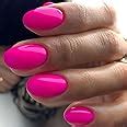 Amazon Glamermaid Press On Nails Oval Hot Pink Medium False Nails With Adhesive Tabs Pcs