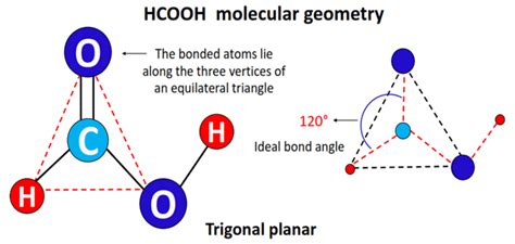 HCOOH Lewis structure, molecular geometry, hybridization, bond angle
