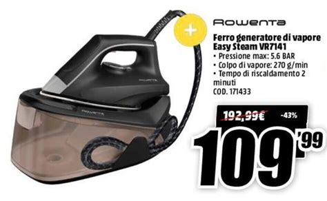 Rowenta Ferro Generatore Di Vapore Easy Steam VR7141 Offerta Di MediaWorld