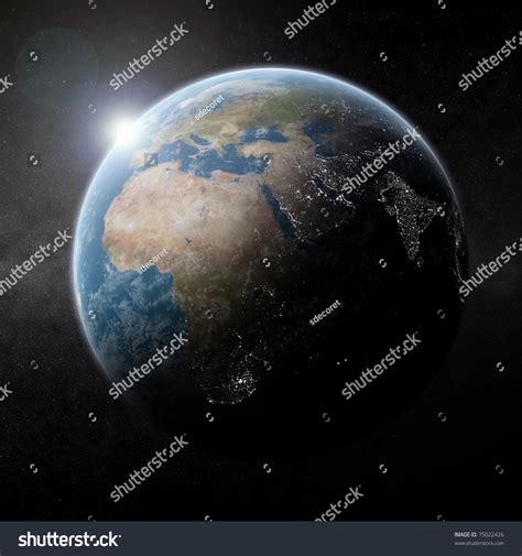 Earth Night Map Cities Lights During Stock Photo 75022426 | Shutterstock