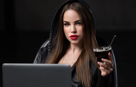 Wallpaper Brown Eyes Model Chair Women Face Brunette Laptop Sitting For Mobile And