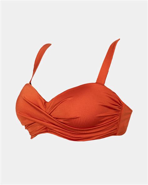 Μαγιό Σουτιέν Strapless Rock Club Terracotta Κρουαζέ Bikini Μεγάλο στήθος Cup D lingerie