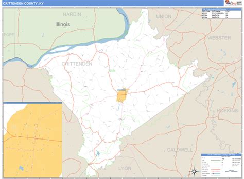 Crittenden County, Kentucky Zip Code Wall Map | Maps.com.com