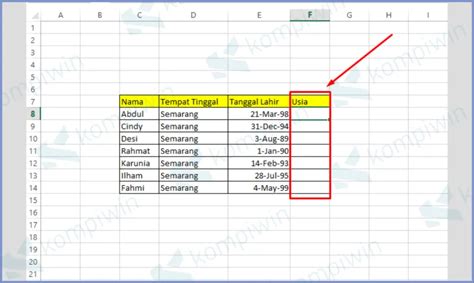 Cara Membuat Rumus Usia Di Excel