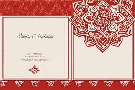 Premium Photo Elegant Red Fassi Henna Wedding Invitation Moroccan Charm