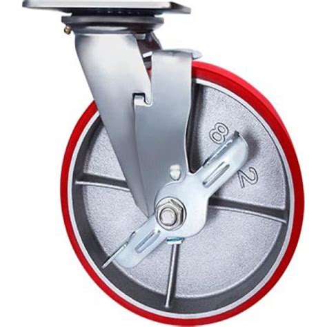 Колесо большегрузное полиуретановое поворотное с тормозом SCpb 55 ...