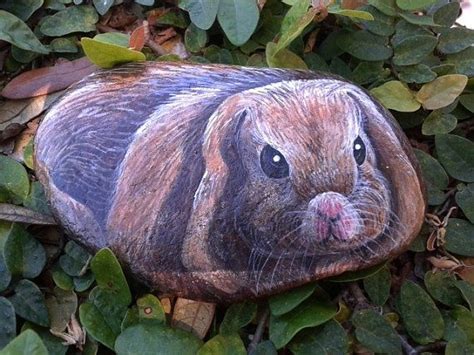 Rock Gardeneaster Basket Stufferhand Painted Rockbunny Etsy Pet