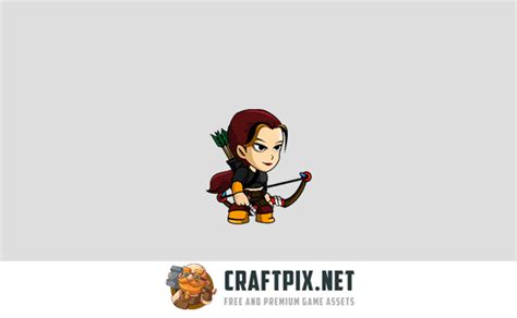 Woman Hero Game Character Sprite